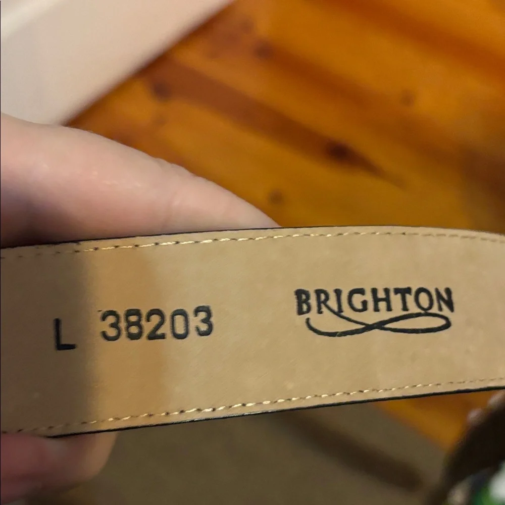 Brighton Black Leather Belt with Intricate Silver Buckle - Picture 3 of 7